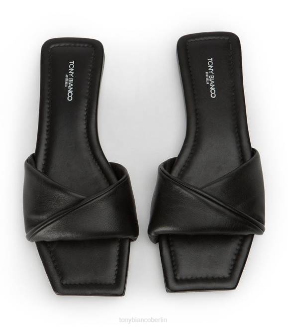 Sandalen| de Tony Bianco Frauen Echo-Wohnungen schwarzes Nappaleder 4624660